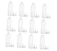 POPETPOP 12 pièces Lot de Flacons Plastique Pet Transparent avec Embout Précis Bouteilles Souples Réutilisables pour Lotion Peinture et Stockage de Liquides