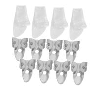 POPETPOP 12 Pièces Médiators Doigt et Pouce Guitare Acoustique Électrique et Ukulélé Onglets Celluloïd Blanc et Métal Argenté Ventilés Ensemble pour Banjo Mandoline