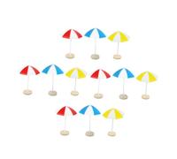 POPETPOP 12 pièces Mini Parasols de Plage Miniatures Décor Micro Paysage Résistant pour Décoration DIY Bord de Mer et Maison de Poupée