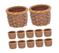POPETPOP 12 pièces Miniature Panier Tissé Main Rotin Panier de Rangement Léger pour Maison de Poupée Décoration DIY et Jardin de Fées