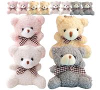 POPETPOP 12 pièces Porte Clés Peluche Ours Cartoon avec Nœud Lot de Pendentif Sac et Cadeau pour et Famille