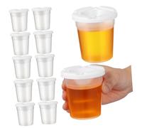 POPETPOP 12 Pièces Small Paint Holders With Lids No Spill Pigment Paint Cups For Classroom Art Easy Open Acrylic Containers For Group Painting Activities