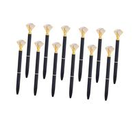 POPETPOP 12 Pièces Stylos à Bille Métal Noir Encre Brillant Design Élégant pour Mariage Bureau École Cadeaux Femmes