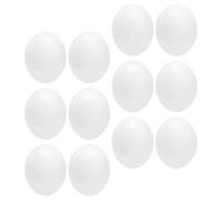 POPETPOP 12 Œufs Artificiels en Plastique Blanc pour Perroquets et Inséparables, Texture Réaliste et Résistants à l'usure, Accessoires pour Simulation D'éclosion et Décoration de Cage