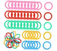 POPETPOP 120 pièces Anneaux de Reliure Plastiques Intérieur Multi Couleurs Rouge Jaune Bleu Vert Rose Anneaux Fiches pour Classeur Bagues Mobiles Sécurisées et Compatibles Perforations