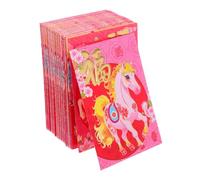 POPETPOP 120 Pièces Enveloppes Rouges Chinoises du Nouvel An 2026 Impression Colorée Vive, Grosse Capacité, Thème Cheval pour Festival du Printemps et Mariage