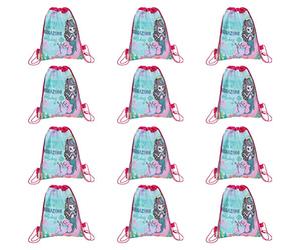 POPETPOP 12Pcs Paquet à Cordon pour Garçon et Filles Pochette de Rangement à Cordon Adorable Patron Sirène en Tissu Non-Tissé pour École et Voyage