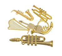 POPETPOP 12pièces Ornements De Musique Miniatures pour Violoncelle Et Saxophone Dorés Décorations pour Maison De Poupée Et Sapin De Noël