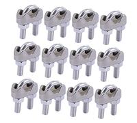 POPETPOP 12Pièces Pince de Type U Acier Inoxydable pour Fixation de Câbles Résistante Corrosion pour Meubles de Patio et Ombrage