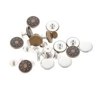 POPETPOP 15 Boutons de Jeans Détachables 17 Mm, Boutons de Taille Amovibles en Métal, Lot de 15 Pièces pour Pantalon, Fixation sans Couture, Accessoires Couture Pratiques et Polyvalents