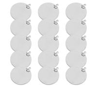 POPETPOP 15 Breloques Rondes en Acier Inoxydable Polies Miroir, Pendentifs Vierges à Graver pour Bijoux Diy, Étiquettes Porte-clés en Métal Argenté, Accessoires Légers pour Création