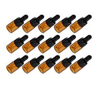 POPETPOP 15 pièces Bouteilles Verre pour Échantillons Huiles Essentielles Flacons Compte Gouttes Marron Pratiques pour Voyage et Aromathérapie