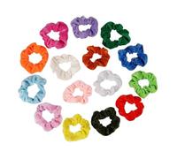 POPETPOP 15 pièces Chouchous Velours Doux Multicolores Élastiques pour Cheveux Confortables Flanelle Accessoires Cheveux Femmes Maintien sans Tiraillement pour Queue de Cheval et Variées