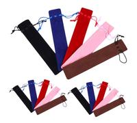 POPETPOP 15 pièces Lot Stylos Épais Tissu Doux Double Face Protection Anti-Rayures Pochette de Rangement Résistante pour Bureau et École Sac Cadeau Multi-Couleurs avec Cordon de Serrage