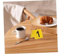 POPETPOP 15 pièces Marqueurs de Preuves Multifonction Plaques Numérotées de Table Plastique Jaune et Noir Marqueurs Stables pour Décorations Crime et Numérotation de Sol