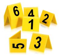 POPETPOP 15 Pièces Marqueurs Numéro de Table Jaune et Noir Multi-Usage pour Restaurant Jeux Scène de Crime Accessoire Bureau avec Haute Visibilité et Design Simple