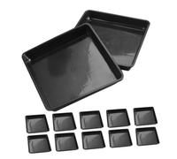POPETPOP 15 pièces Soucoupes Carrées pour Pots de Fleurs Plateaux de Drainage pour Plantes Soucoupes pour Jardinières Hauteur Noir Plateau Collecteur Eau et Terre pour Intérieur et