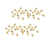 POPETPOP 1500 pièces Perles Tubulaires Cuivre pour Création de Bijoux DIY Accessoires de Bricolage Or pour Colliers et Bracelets