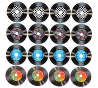 POPETPOP 16 pièces Décorations Murales Vinyles Rétro Papier Résistant pour Salle de Musique Bar et Maison Ambiance Vintage Années Ornements Muraux Esthétiques et Suspendus