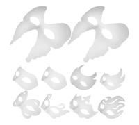 POPETPOP 16 Pièces Masques Vierges Masque à Peindre en Papier Blanc Non Peints Fête D'anniversaire Matériau Papier et Caoutchouc Plusieurs styles pour Bricolage Diy pour Bal Masqué ou
