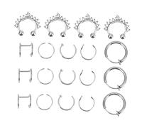 POPETPOP 19Pièces Anneaux de Nez Faux Perçage pour Mode Élégants pour Accessoires de Fête et Sorties