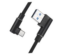 POPETPOP 1m Câble USB Angled Tressé Chargeur Et Data pour Téléphones Universels Noir