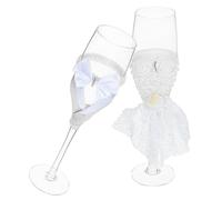 POPETPOP 1Paire Elegant Wedding Toasting Glasses Set Chic Bride And Groom Flutes For Special Occasions For Celebrations And Decor