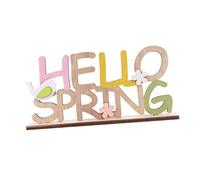 POPETPOP 1Pièce Ornements Letters Décoratives Pâques Hello Spring pour Décoration De Table Et Maison Style Et Simple