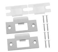 POPETPOP 2 ensembles Plaques de Renfort de Porte Acier Inoxydable Cache Gâche Loquet de Sécurité pour Portes Intérieures et Extérieures Kit de Fixation Facile