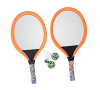 POPETPOP 2 Ensembles Tennis Garçon Fille Plastique pour Jeux Extérieur Plage et Apprentissage Débutants Plage Junior Orange Rond et Ovale
