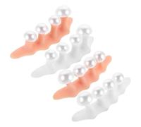 POPETPOP 2 Ensembles Toe Straightener Tools Silicone Separators For Pedicure With Pearl Decor Ergonomic Toe Alignment Spacers In Pearl And Skin Tone Reusable Nail Art Accessories