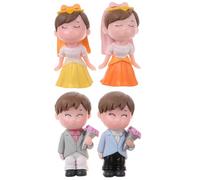 POPETPOP 2 Paires Figurines de Couple Mariés pour Décoration Gâteau Mariage en Plastique Solide Détails Raffinés, Style Romantique pour Gâteau de Saint-valentin et DIY Paysage