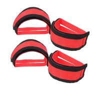 POPETPOP 2 Paires Sangles de Pédales Vélo Réglables Maille Respirante Légère avec Protection Antidérapante Maintien Sécurisé pour Cyclistes sur Fixie et Vélo Urbain Lot de Rouges