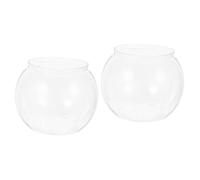 POPETPOP 2 Pièces Aquarium Rond Transparent Compositions pour Centre De Table Vase Boule à Bulles Terrarium en Verre Bol De Conque Pupitre Fleurs Bureau L'animal De Compagnie