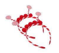POPETPOP 2 Pièces Bandeau Lollipop Pompon de Noël Accessoire Léger et Confortable pour Garçon Fille Headband Sucette Festif pour Halloween Anniversaire et Fêtes de Noël
