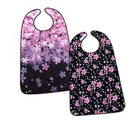 POPETPOP 2 pièces Bavoirs Adultes Réutilisables Étanches pour Personnes Âgées Protection Anti-taches Pratique et Accessoire Repas Confortable