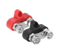 POPETPOP 2 pièces Bloc de Distribution Terminal Bus Bar Bornier Double Borne Acier Inoxydable et Laiton Connexion Fiable pour Voiture Camping Bateau Bornes Vis avec Double Goujons et