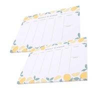 POPETPOP 2 pièces Bloc Planificateur Hebdomadaire Détachable Bloc-notes pour Organisateur de Courses et Planning Quotidien Papier Épais Facile à Écrire Agenda Léger pour Bureau et École