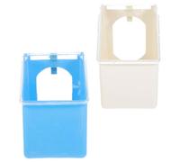 POPETPOP 2 pièces Boîte à Nourriture Suspendue pour Pigeon Mangeoire Plastique Antichute Bol Oiseau Pratique pour Cage Bleu et Blanc