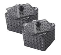 POPETPOP 2 pièces Boîte de Rangement Acrylique pour Cotons et Éponges de Maquillage avec Couvercle Hermétique Organiseur Compact pour Table de Toilette et Salle de Bain