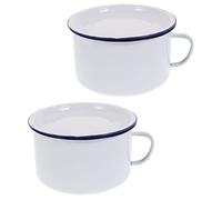 POPETPOP 2 pièces Bol à Nouilles Instantanées Émail de Grand Bol Pratique et Décoratif pour Soupe et Repas Design Antique pour Cuisine et Dîner à