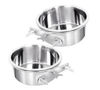POPETPOP 2 pièces Bol Chat et Chien Acier Inoxydable Bol Suspendu Résistant à l’Usure Surface Polie Facile à Nettoyer Adapté Chatons et Chiots