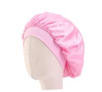 POPETPOP 2 pièces Bonnet de Nuit Garçon Fille Élastique Lot Satin Doux Protection Cheveux Large Bord Rose Confortable et Respirant pour Sommeil et Soins à Domicile