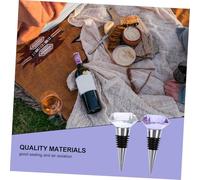 POPETPOP 2 pièces Bouchons de Bouteille Vin Bouchons Scellants Cristal Transparent et Étanchéité pour Vin Cocktail et