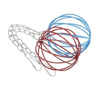 POPETPOP 2 pièces Boule Distributeur Suspendue pour Nourriture de Lapin et Petits Rongeurs Lot de Rouge Bleu Structure Fer pour Cages et Accessoires Animaux Petits Espace