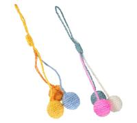 POPETPOP 2 Pièces Boules de Chat en Sisal, Interactif Suspendu pour Chat | Usage Intérieur, pour Chatons et Chats, Format Léger, Adapté aux Petits Appartements, Lot de Trois Couleurs