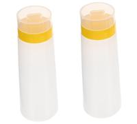 POPETPOP 2 pièces Bouteilles à Presser Couvertes pour Sauce Salade Condiment Bouteilles de Cuisine Souples Résistantes et Portables Distributeurs pour Ketchup Moutarde