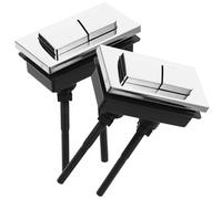 POPETPOP 2 Pièces Bouton de Chasse D'eau Double Poussoir en Abs Argenté, Accessoire Wc Design Double Bouton pour Réservoir de Toilettes Standard
