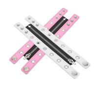 POPETPOP 2 pièces Bracelet Femme Punk Clouté Cuir Synthétique avec Rivets et Fermeture Éclair Ajustable Style Rétro Rock pour Festivals et Tenues Alternatives Lot de Blanc et Rose