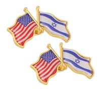 POPETPOP 2 Pièces Broche Drapeau Israël-états- en Alliage de Zinc Résistante Décoloration, Épingle pour Revers de Chemise, Souvenir D'amitié pour Occasions Formelles